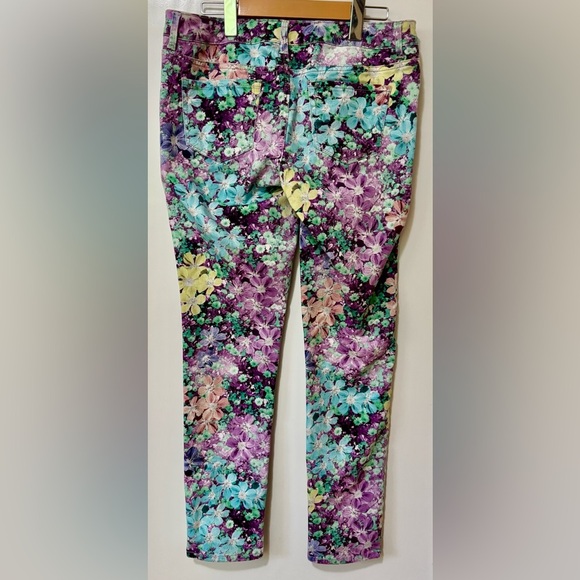 Aeropostale| Purple/Green ‘Ashley’ Floral Ultra Skinny Stretch Jeans Sz 12 - Picture 5 of 5